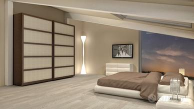 Letto Fu-ci Urushi futon in legno iroko