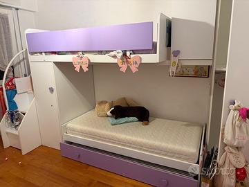 Cameretta a ponte completa  con terzo letto
