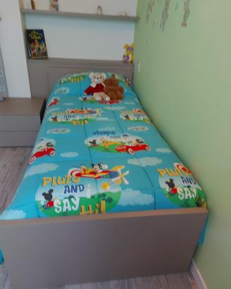 Letto 1 piazza in legno con materasso