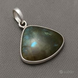 Ciondolo Argento 925 Labradorite Naturale triangol