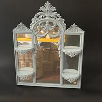 Specchio decorato colore azzurro