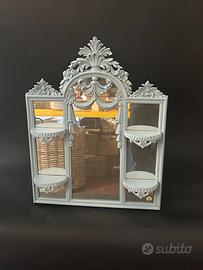 Specchio decorato colore azzurro