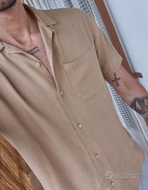 camicia da uomo beige taglia S