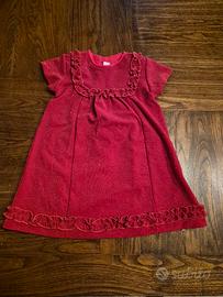 vestito rosso chicco 18 mesi bambina