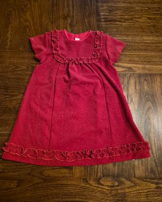 vestito rosso chicco 18 mesi bambina