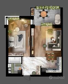 Bilocale con balcone a 650 euro - Legnano