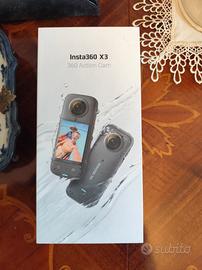 Insta 360 X3, action cam garanzia 08/2027+ 256 GB+