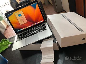 Macbook Pro Retina, 13 pollici SSD VENTURA