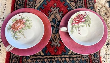 Coppia tazze porcellana Bavaria anni ‘50 H. S.