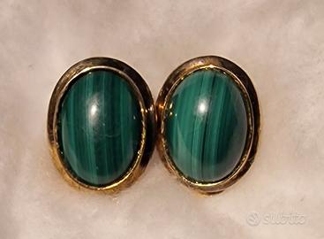 orecchini in Malachite
