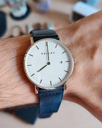 Orologio uomo cinturino in pelle blu 38mm - Meller