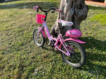 Bici da bambina 16 Rosa con Kit rotelle in omaggio
