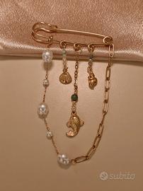 Spilla gioiello handmade marina in acciao inox