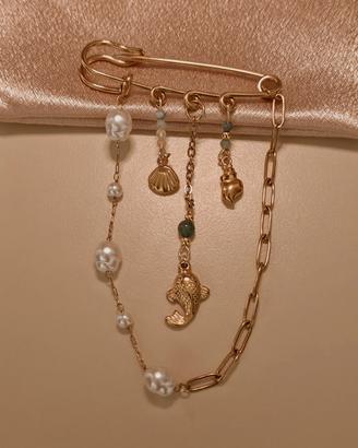 Spilla gioiello handmade marina in acciao inox