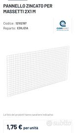 Rete zincata per massetti 1x2