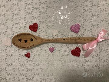 Bomboniera mestolo in legno matrimonio 