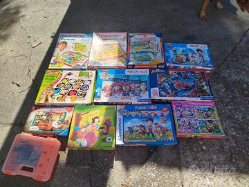 lotto (N1) di 12 giochi ,puzzle,sapientino ,ecc. 