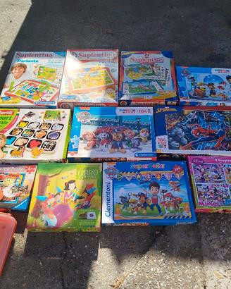 lotto (N1) di 12 giochi ,puzzle,sapientino ,ecc. 
