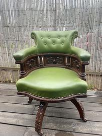 Antica sedia da scrittoio girevole