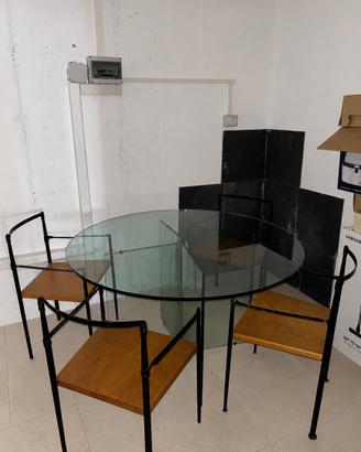 Tavolo da salotto in vetro vintage