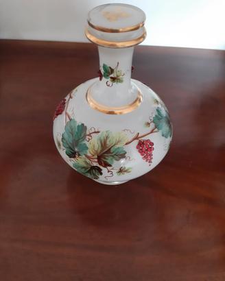 Antica bottiglia opaline decorata a mano