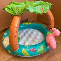Piscinetta gonfiabile con parasole tropical