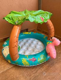 Piscinetta gonfiabile con parasole tropical