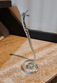 Statuina Serpente striato in vetro di Murano