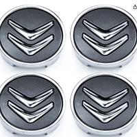 4 Tappi Grigi Coprimozzo Compatibili per Citroen