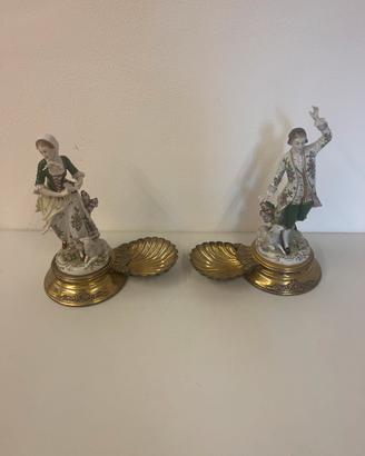 Porcellana Sitzendorf, statuette policromate