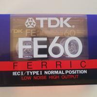 TDK FE60 Ferric IecI/TypeI audiocassetta nuova 60'