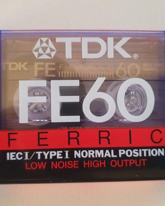 TDK FE60 Ferric IecI/TypeI audiocassetta nuova 60'