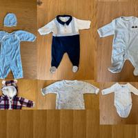 Set 6 vestiti invernali neonato 0-1 mesi Petit Bat