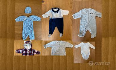 Set 6 vestiti invernali neonato 0-1 mesi Petit Bat