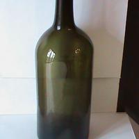 ANTICO BOTTIGLIONE IN VETRO SOFFIATO  VERDE SCURO