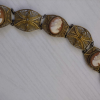 Bracciale + cameo in argento massiccio 925 antico