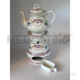 TISANIERA BIANCA ROSA FIORI