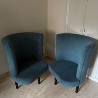 Poltrone velluto a coste blu avio