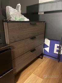 Cassettiera IKEA 3 cassetti marrone scuro