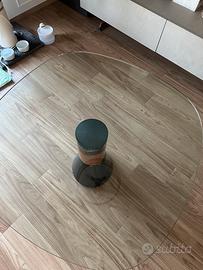 Tavolo tondo in vetro con base marmo