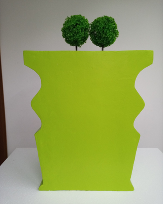 Fioriera design, verde mela