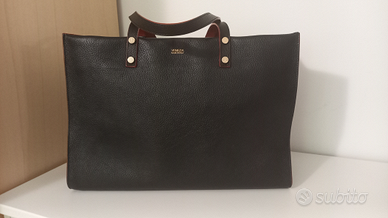 Borsa pelle nera-rossa V73