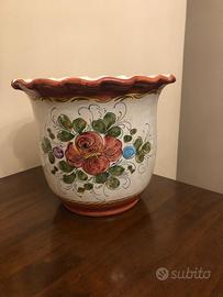 Portavaso/vaso decorato a mano DERUTA