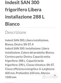Frigorifero indesit 290 L