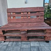 panchina con bancali, schienale smontabile