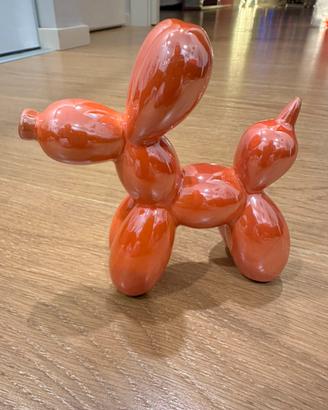 Scultura in ceramica cane palloncino