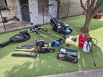 attrezzi per giardino motosega rasaerba 
