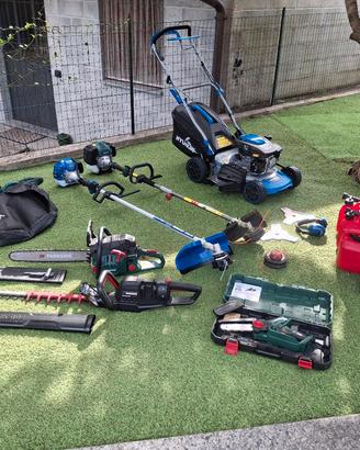 attrezzi per giardino motosega rasaerba 