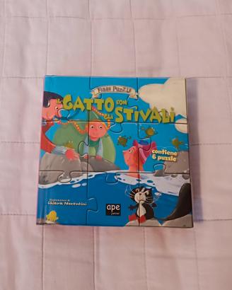 Libro puzzle Gatto con gli stivali incompleto 