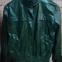 giubbino pelle verde Zara 